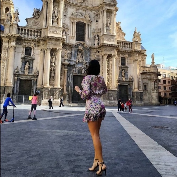 RARE Zara NWT Satin Effect Print Dress - Picture 3 of 11